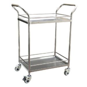 GUÉRIDON MÉDICAL 2 ÉTAGES EN INOX