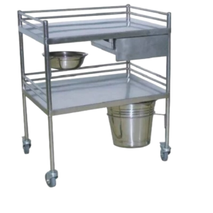 CHARIOT À PANSEMENT INOX 2 ÉTAGES