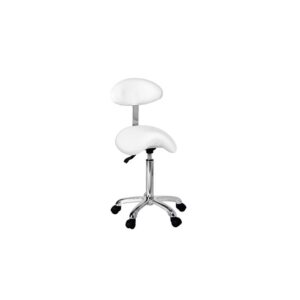 TABOURET SELLE AVEC DOSSIER BLANC